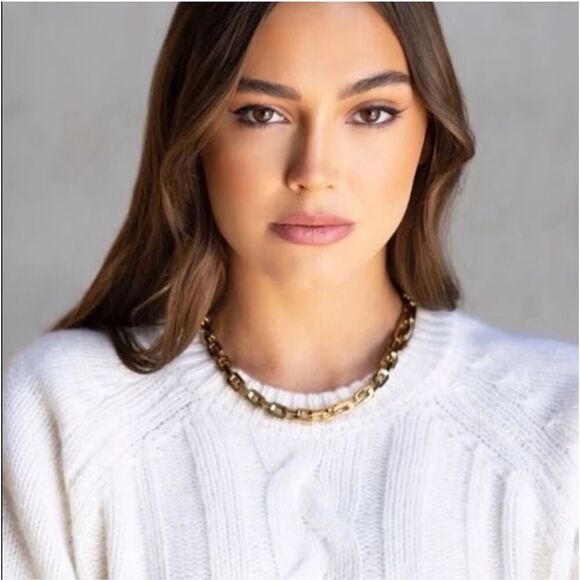 Eddie Borgo Supra Link Necklace 12K Gold Finish - Picture 4 of 4